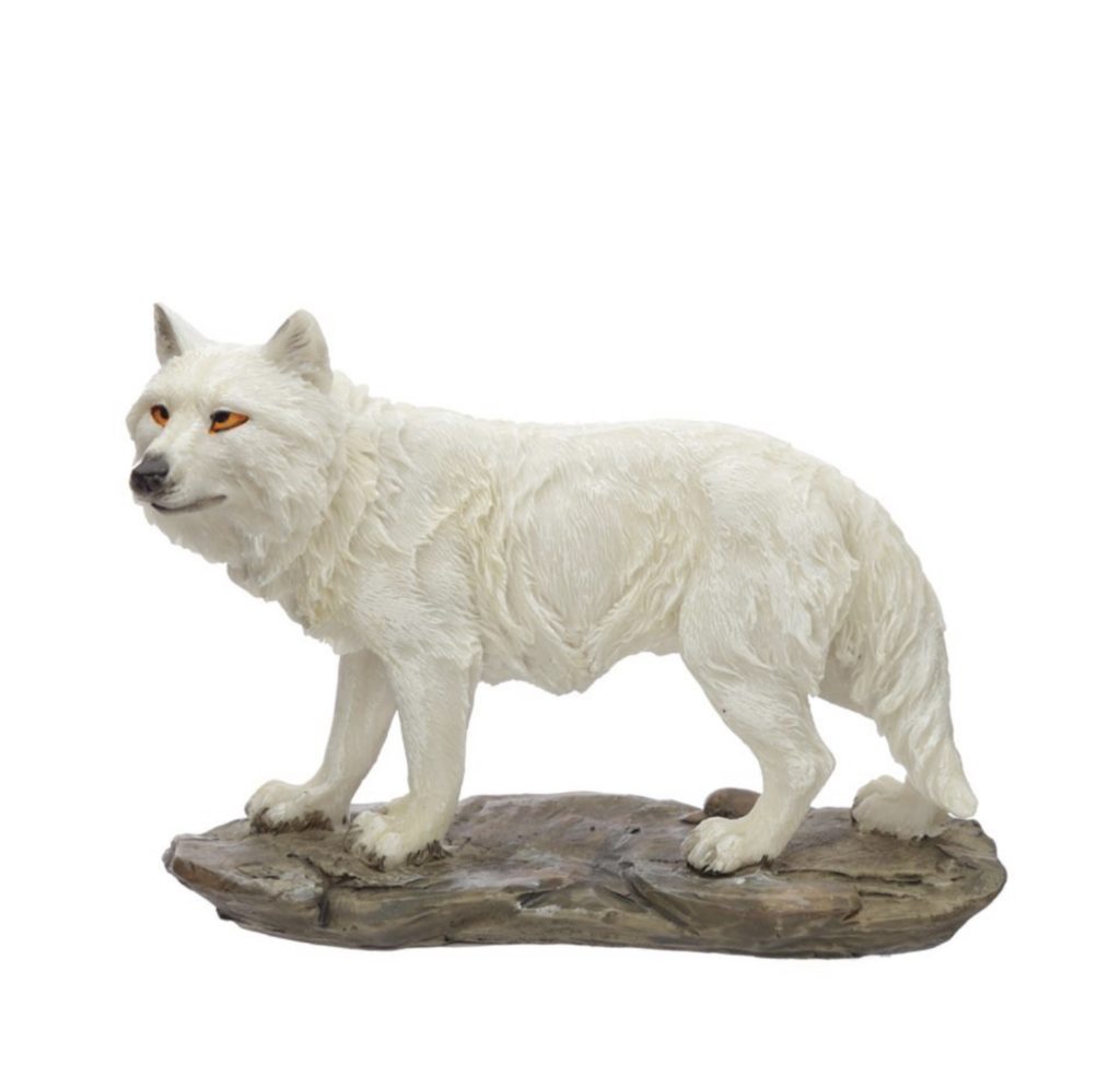 painted wolf figurines