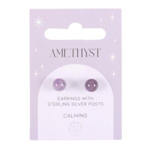 Amethyst Semi Precious Crystal Earrings