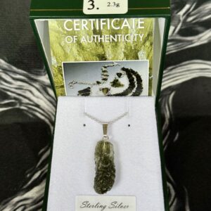 Genuine Moldavite Pendant 2.3g on Sterling Silver (Pendant No.3)