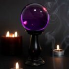 Small Purple Crystal Ball On Stand