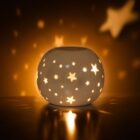 White Iridescent Star Oil Burner And Wax Warmer