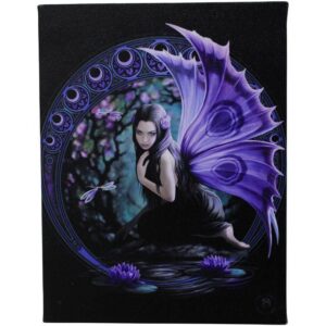 19cm x 25cm Naiad Canvas Plaque By Anne Stokes