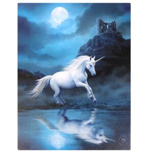 19x25cm Moonlight Unicorn Canvas Plaque