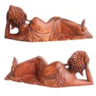 Natural Acacia Wood Reclining Buddha