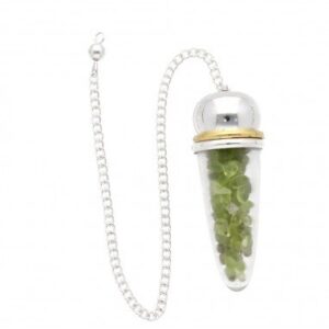 Peridot Drop Pendulum with Resin and Metallic Core
