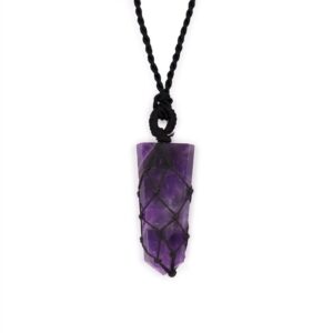 Laced Amethyst Flat Point Pendant
