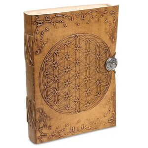 Flower Of Life With Faux Leather Cover Notebook