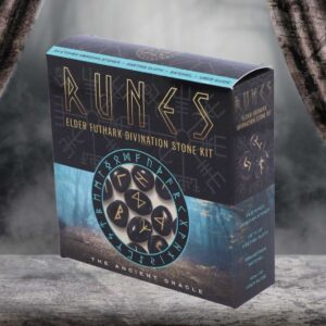 Black Obsidian Rune Stones - Elder Futhark Divination Kit