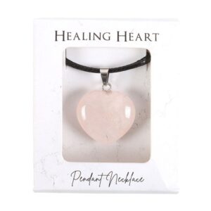 Rose Quartz Healing Crystal Heart Pendant