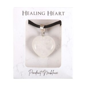 Clear Quartz Healing Crystal Heart Pendant