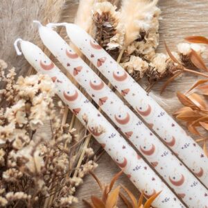 Set Of 3 Harvest Moon Taper Candles