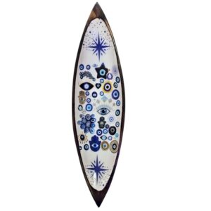 Enamel Incense Bowl With Mango Wood - Evil Eye
