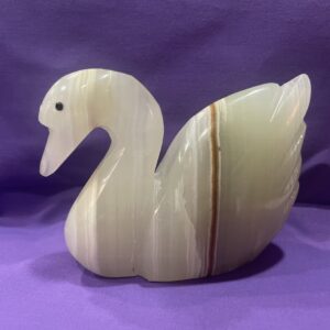 Hand Carved Onyx Crystal Swan