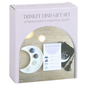 Stress Healing Crystal Set With Moon Trinket Dish
