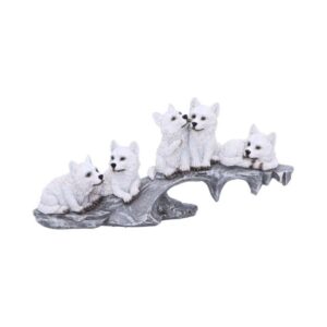 Winter Litter Figurine with Wolves