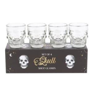 Set Of 4 Skull Shot Glasses Set