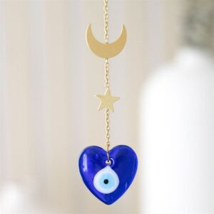 All Seeing Eye Glass Heart Decoration